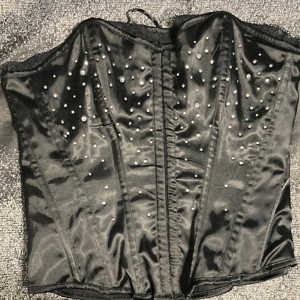 Black with rhinestones corset
